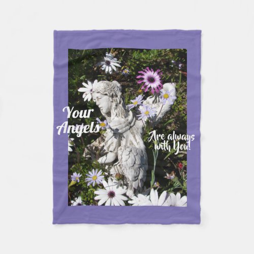 Your Angels Are Always with You Floral Angel Fleece Blanket