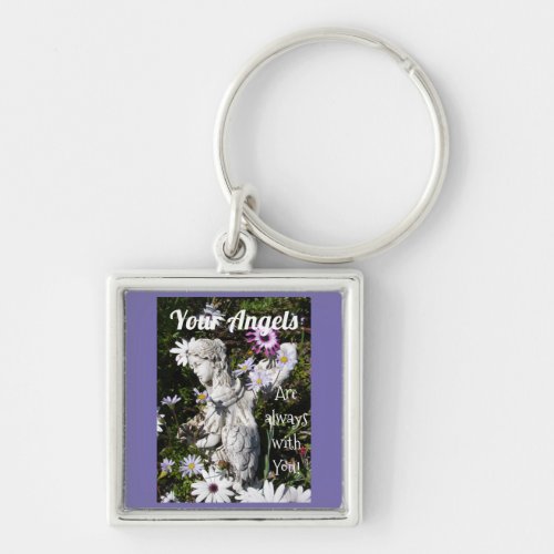 Your Angels Are Always with You Floral Angel Keychain