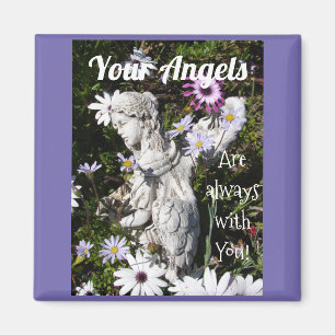 Your Angels Are Always with You Floral Angel Magnet