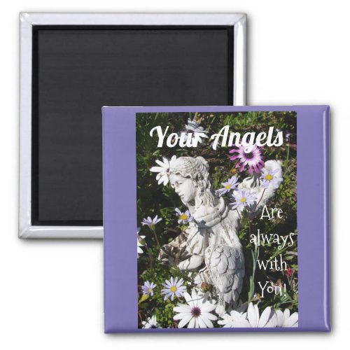 Your Angels Are Always with You Floral Angel Magnet