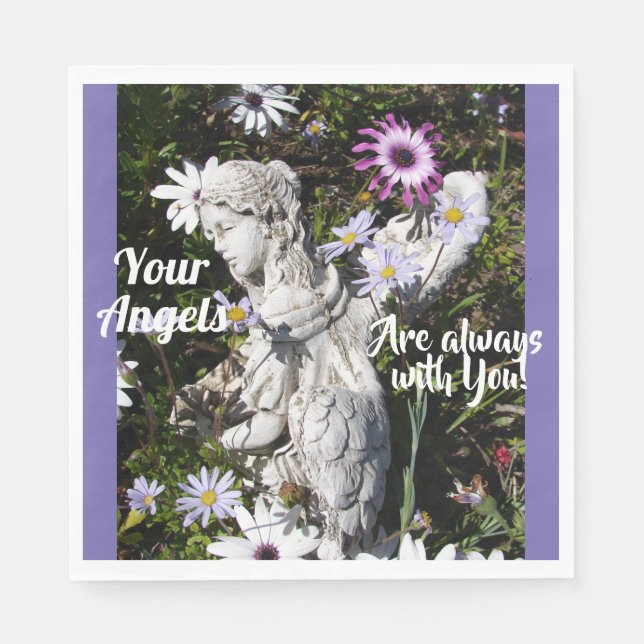 Your Angels Are Always with You Floral Angel Napkins (Front)