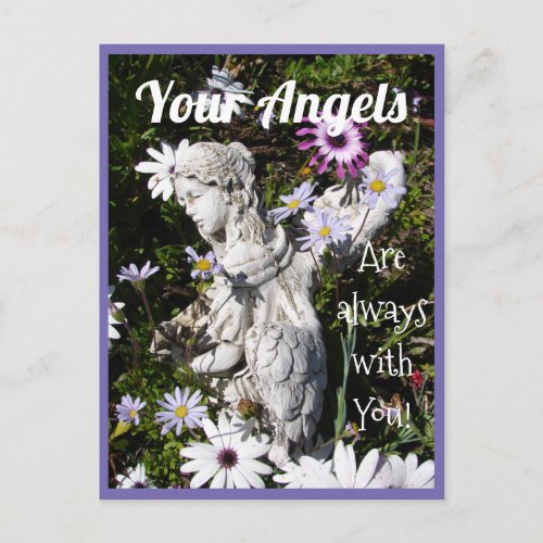 Your Angels Are Always with You Floral Angel Postcard