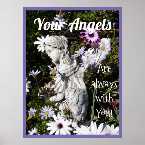 Your Angels Are Always with You Floral Angel Poster