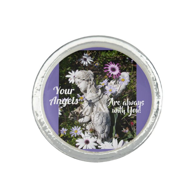 Your Angels Are Always with You Floral Angel Ring (Front)