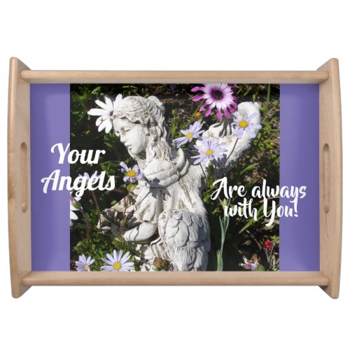Your Angels Are Always with You Floral Angel Serving Tray