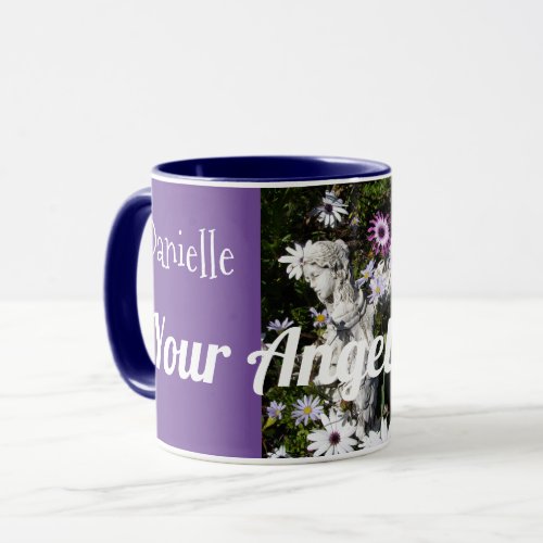 Your Angels Are Always with You Floral Blue Angel Mug