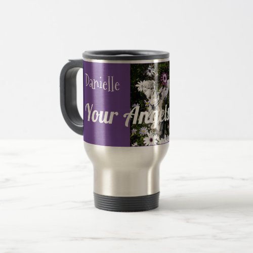 Your Angels Are Always with You Floral Blue Angel Travel Mug