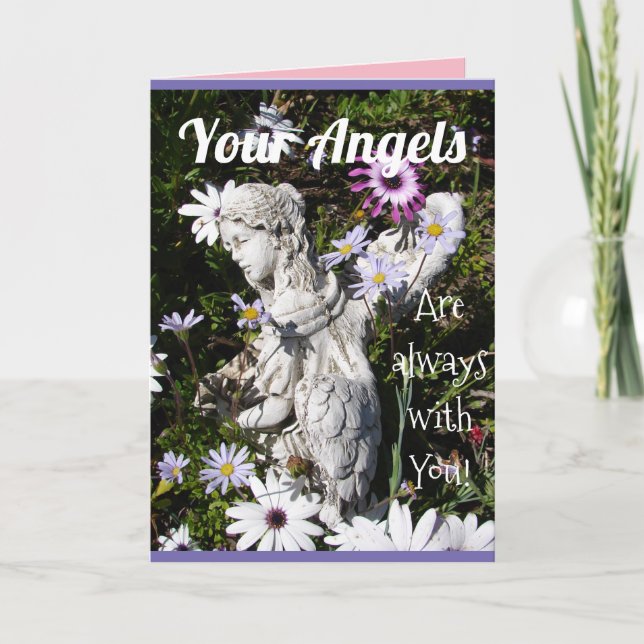 Your angels Are Always with You Floral Flower Card (Front)