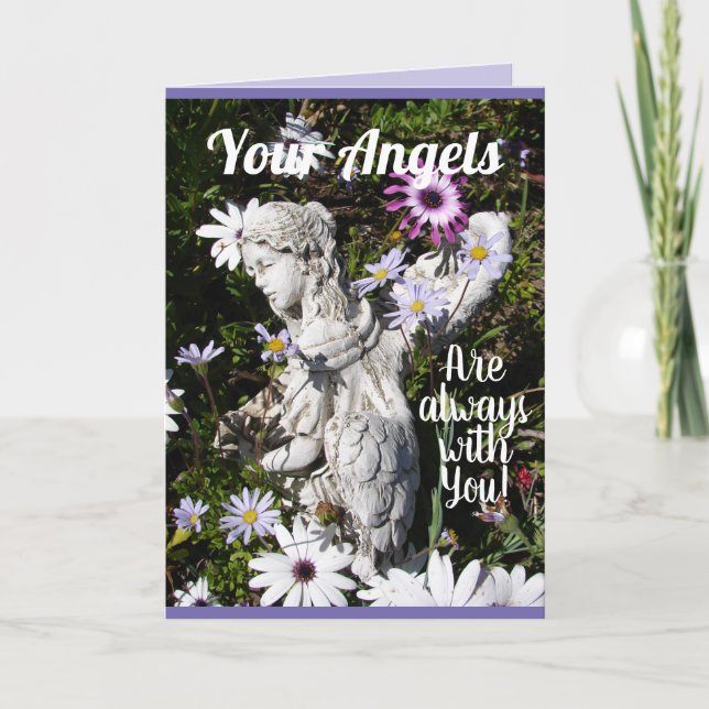 Your Angels Are Always with You Floral Flower  Card (Front)