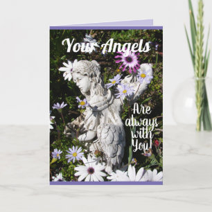 Your Angels Are Always with You Floral Flower Card