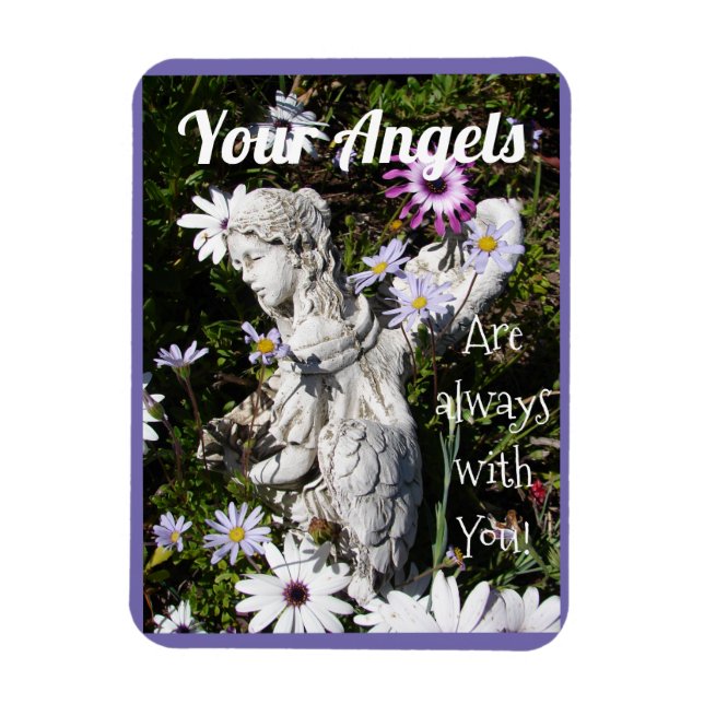 Your angels Are Always with You Floral Flower Magnet (Vertical)
