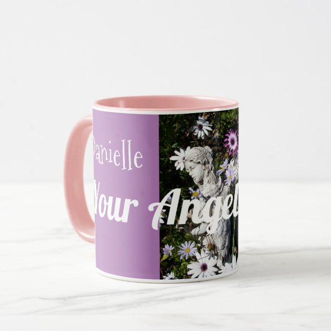 Your Angels Are Always with You Floral lilac Angel Mug (Front Left)
