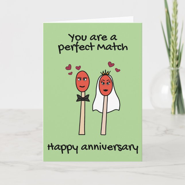 Your Anniversary Perfect Match Mr and Mrs Card (Front)