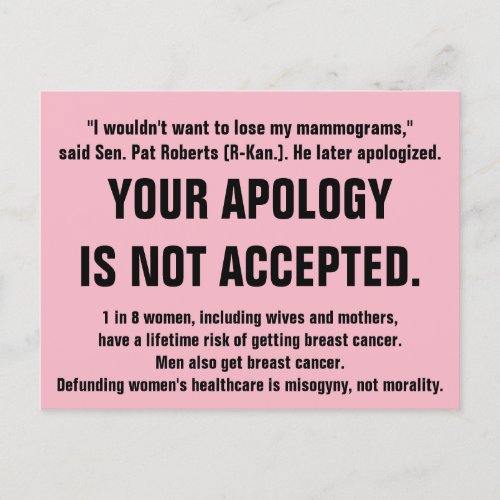 Your Apology is Not Accepted Postcard