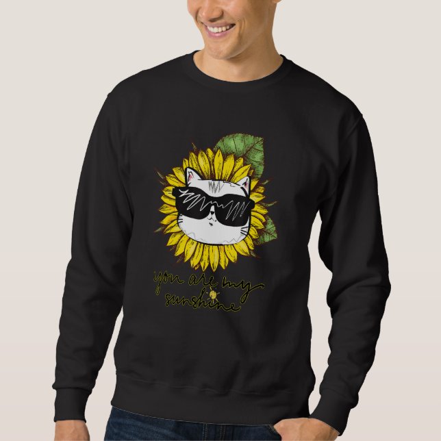 Your Are My Sunshine Cat Sunflower Cat Sweatshirt (Front)