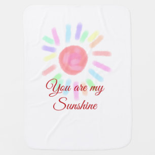 Your are my sunshine red colorful watercolor paste baby blanket