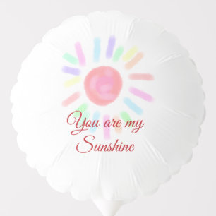 Your are my sunshine red colorful watercolor paste balloon