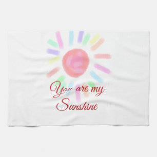 Your are my sunshine red colorful watercolor paste kitchen towel