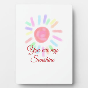 Your are my sunshine red colorful watercolor paste plaque