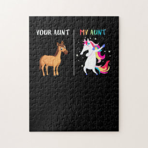 Your Aunt My Aunt Funny Niece Auntie Unicorn Jigsaw Puzzle