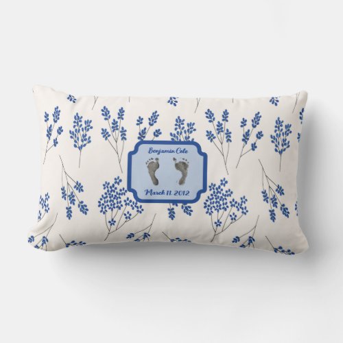 Your Babies Foot Prints in Blue Pillow Case