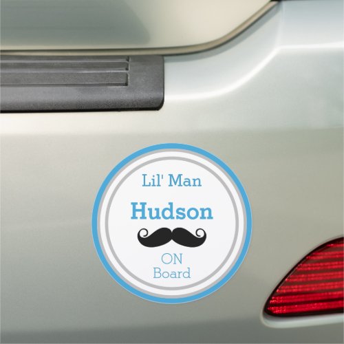 Your Baby Name Lil Man On Board Car Magnet