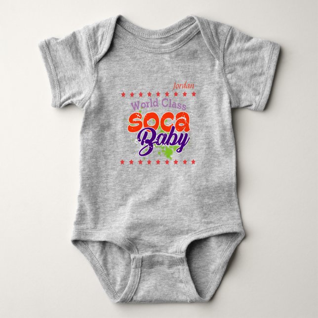 (Your Baby Name) World Class Soca Baby Baby Bodysuit (Front)