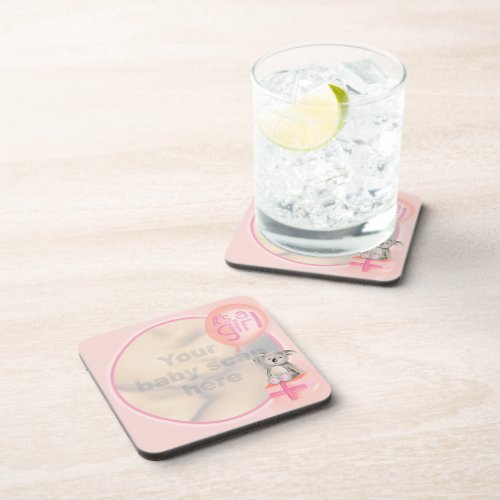 Your baby photo Its a Girl set of 6 coasters