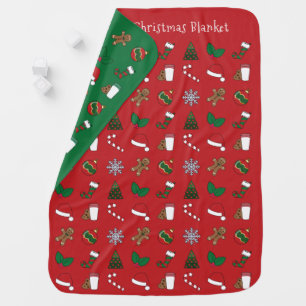[Your baby's] first Christmas holiday icon pattern Baby Blanket