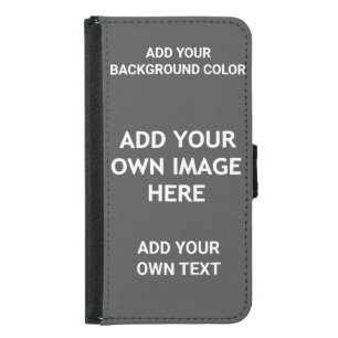 Your background color, your image, your own text s samsung galaxy s5 wallet case