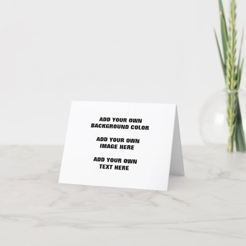Your background color your image your own text thank you card