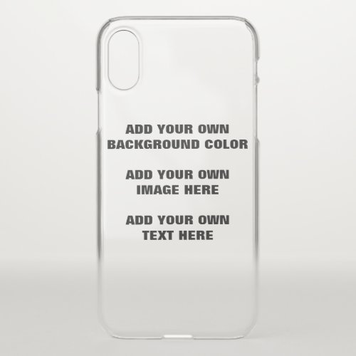 Your background color your image your own text iPhone XS case