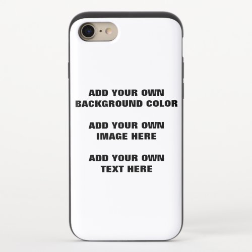 Your background color your image your own text iPhone 87 slider case