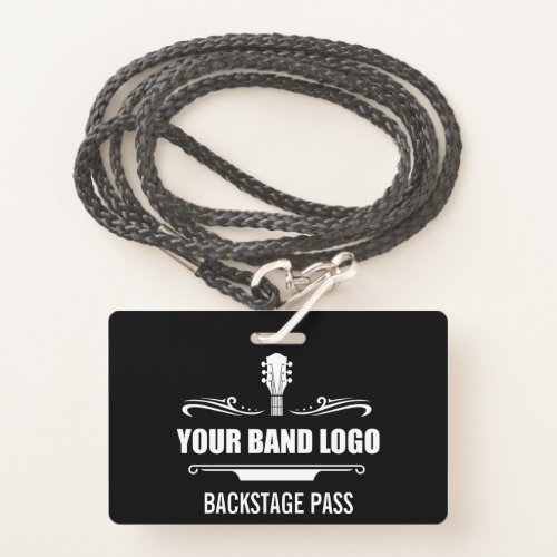 Your Band Logo Backstage Pass Wide Badge