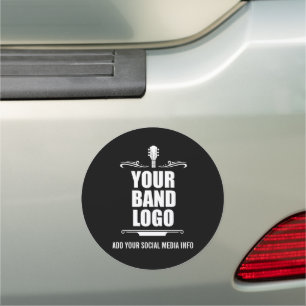 Your Band Logo - Choose Background Color Round Car Magnet