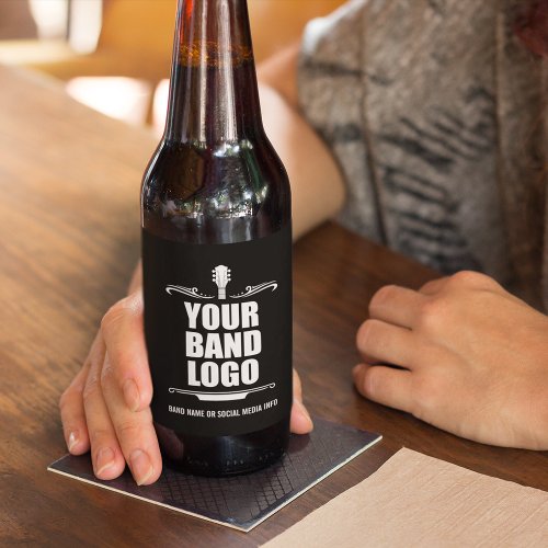 Your Band Logo _ Choose Your Background Color Beer Bottle Label