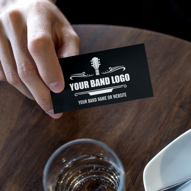 Your Band Logo - Choose Your Background Color Business Card (Customize to change background color, text size, style and more.)