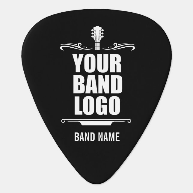 Your Band Logo - Choose Your Background Color Guitar Pick (Front)