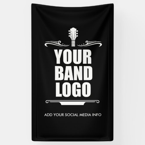 Your Band Logo _ Choose Your Background Color Long Banner