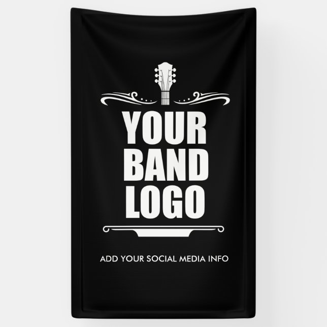 Your Band Logo - Choose Your Background Color Long Banner (Vertical)