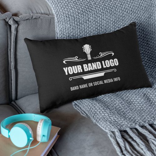 Your Band Logo _ Choose Your Background Color Lumbar Pillow