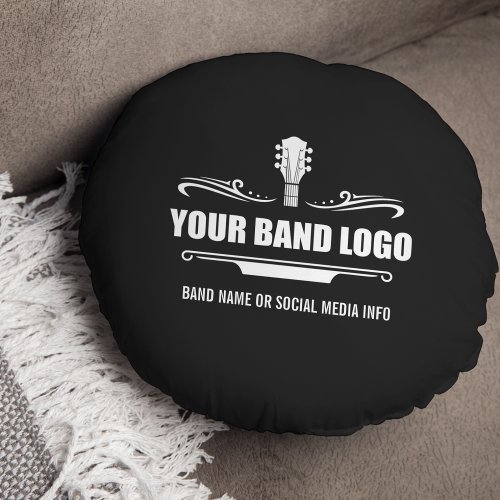 Your Band Logo _ Choose Your Background Color Round Pillow