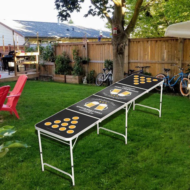 Your Bar Logo Personalized Beer Pong Table (Fun, outdoor patio games.)