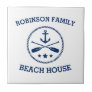Your Beach House Family Name Anchor Oars Stars Ceramic Tile
