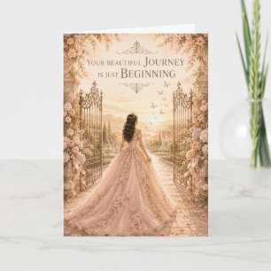 Your Beautiful Journey Begins Quinceañera Card