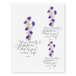 Your Beauty inspirational verse Temporary Tattoos