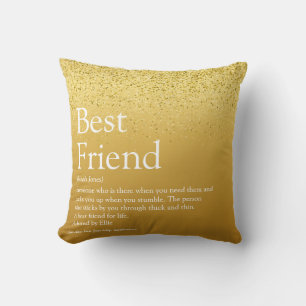 Your Best Friend Definition Glam Gold Glitter Throw Pillow