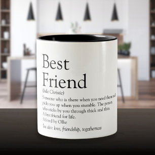 Your Best Friend Definition Modern Typographic Two-Tone Coffee Mug