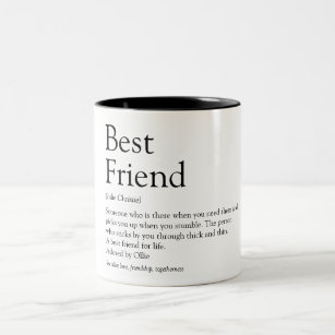 Your Best Friend Definition Modern Typographic Two-Tone Coffee Mug
