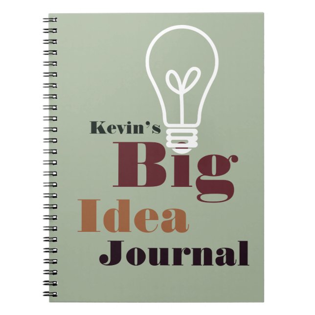 Your big idea journal modern light bulb gray (Front)